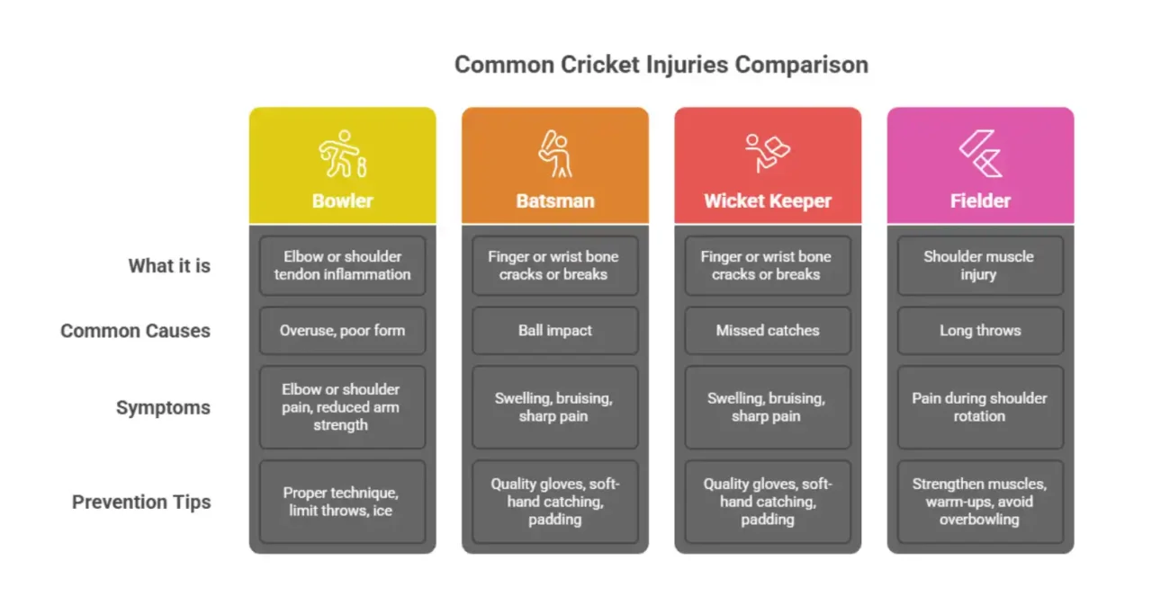 Types of Common Cricket Injuries
